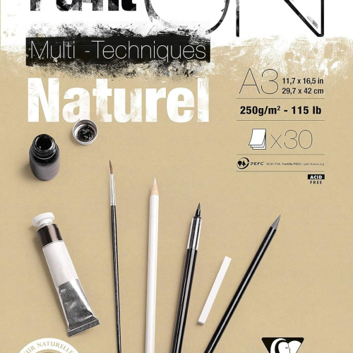 Blok Paint On A3 Clairefontaine 30 listova naturel 250gr