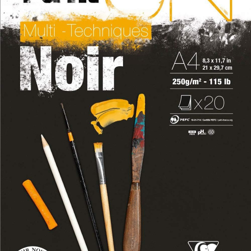 Blok Paint On A4 Clairefontaine 20 listova crni 250gr