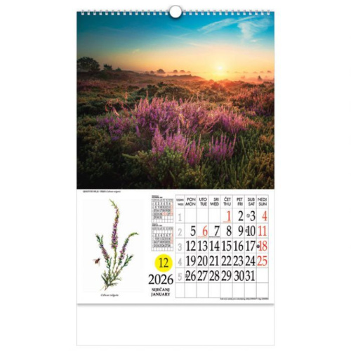 Kalendar Ljekovito bilje s rotacijskim krugom, spirala