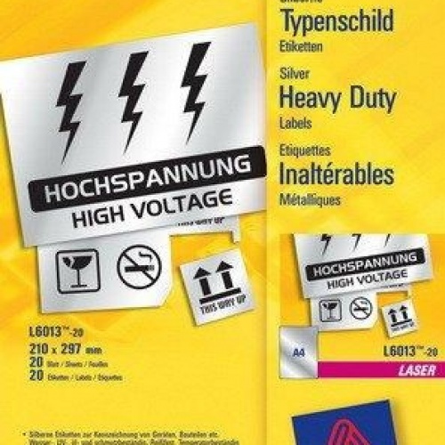 Srebrne etikete za printanje Zweckform L6013 210 mm x 297 mm