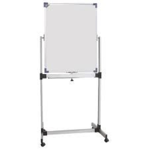 Bijela magnetna ploča na stalku s kotačima 60x90 cm