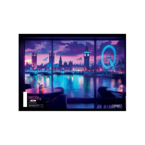 Bilježnica spiralna A4 96 listova 80g A4 kocke Target City Neon