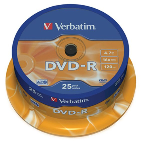 DVD-R Verbatim 4.7GB 16x Matt Silver spindle 25 kom