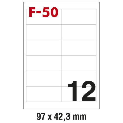 Etikete DATA 97x42,3 mm A4 samoljepljive naljepnice 100 listova
