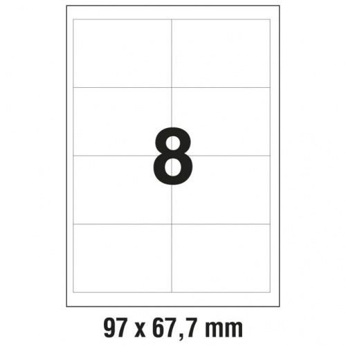 Etikete DATA 97x67,7 mm A4 samoljepljive etikete 100 listova