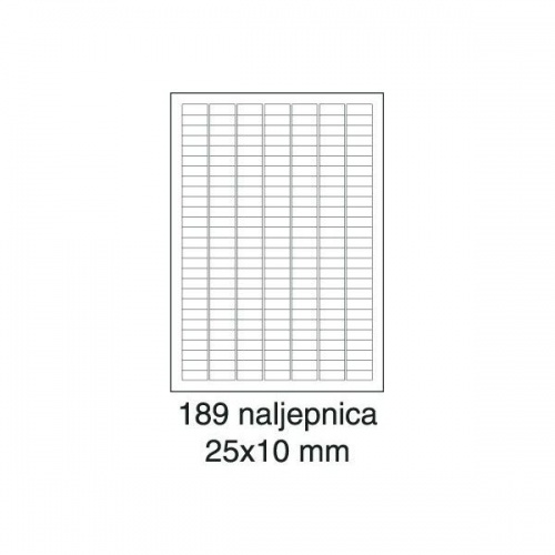 Univerzalne etikete za printanje Data A4 25,4x10 (1/100)