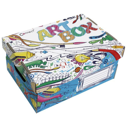 Kutija kartonska za likovni pribor Connect – školska kutija za pohranu