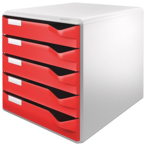 Kutija s 5 ladica Leitz Post set crvena – uredski organizator