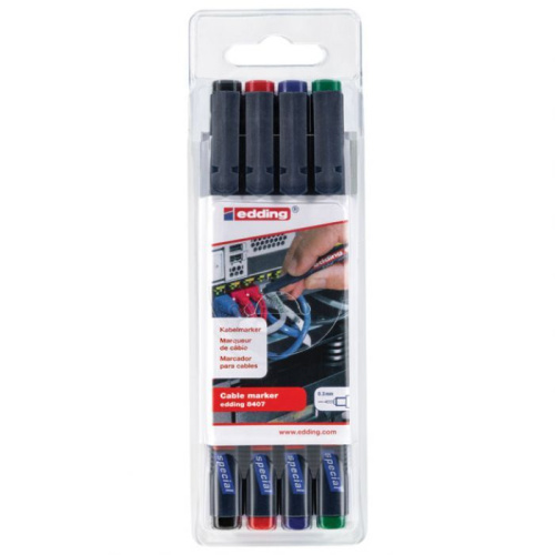 marker za označavanje kablova edding 8407 0.3 mm set 4 boje