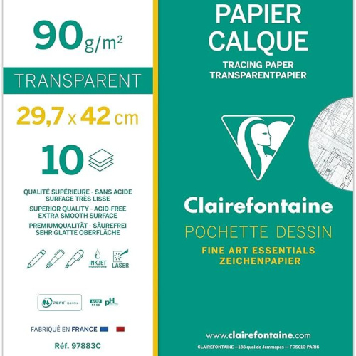 Papir paus A3 90g 1/10 Clairefontaine