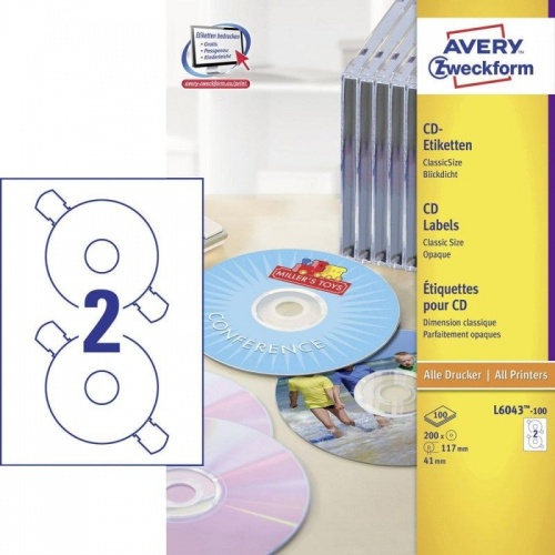 Etikete Zweckform univerzalne za CD L6043 fi 117mm 1/100