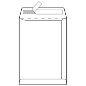 Kuverta vrećica bijela 229x324 strip C4-BB bijela 90gr 1/250