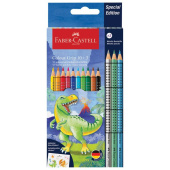 Drvene boje 10boja Grip 2001+3Drvene boje metallic T-rex Faber Castell 201545