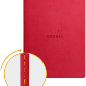 Bilježnica Rhodirama A5 crte 90gr 64 lista crvena