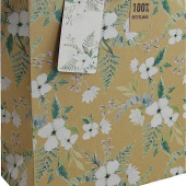 Poklon vrećica Clairefontaine kraft floral bijela 26,5x14x33 cm