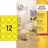 Etikete Zweckform laser L7670Y fi 63,5 1/25 neon žuta